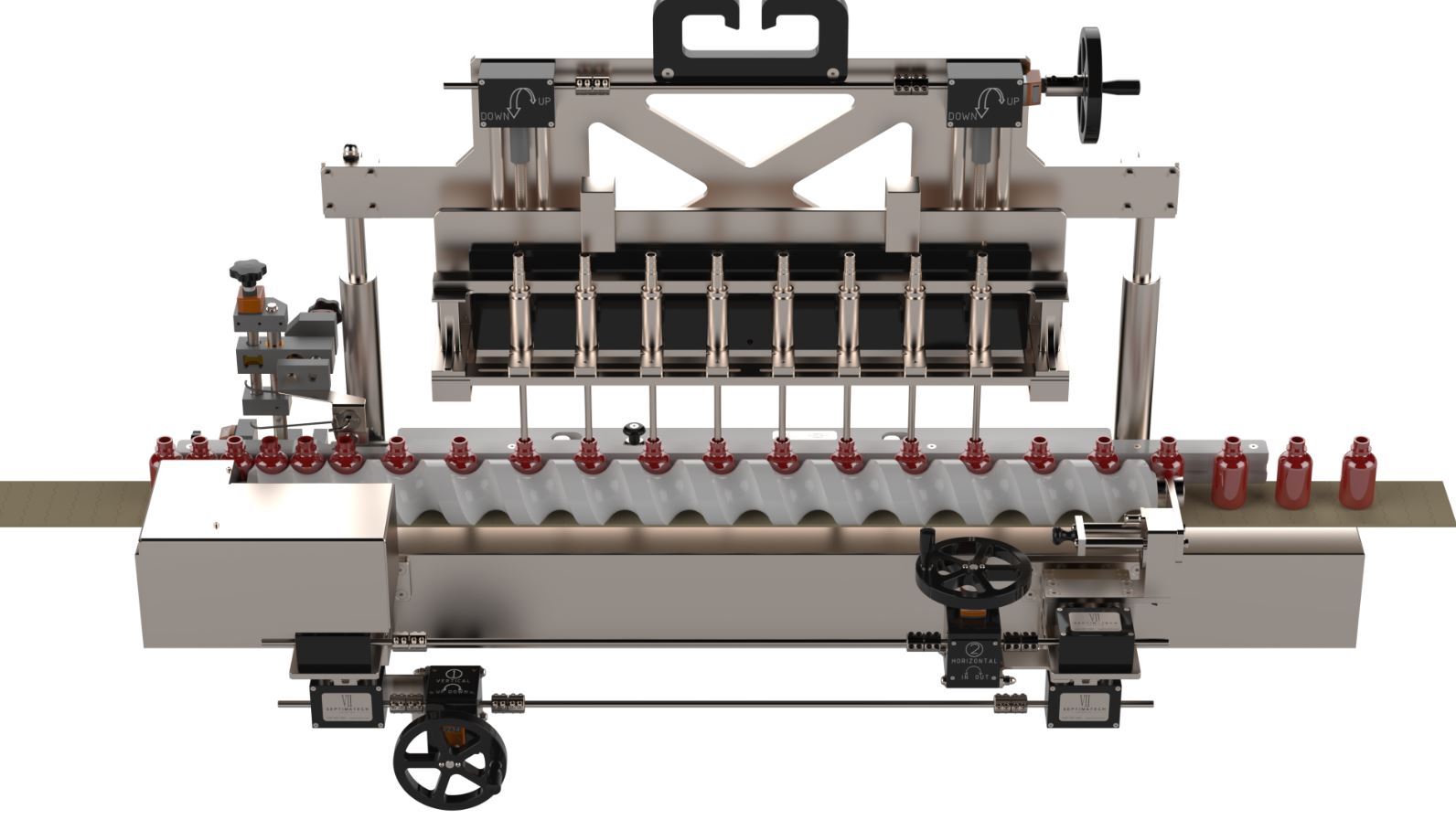 In Line Filler Feed Screw Drive System