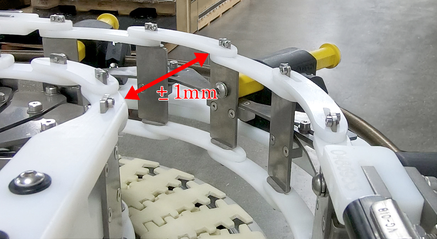 150mm Radius Conveyor Dual Adjust Side Guides