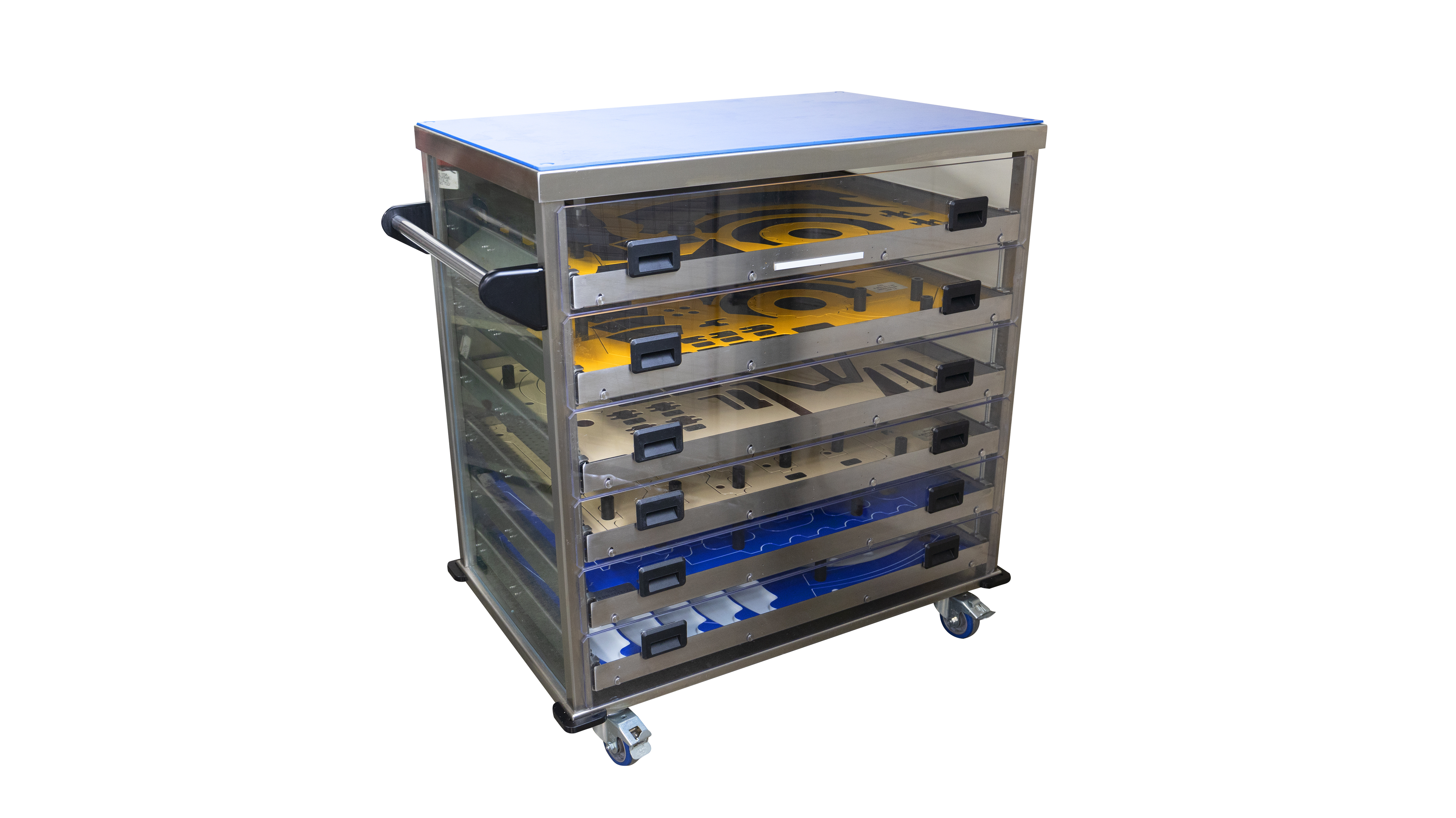 Pharmaceutical Change Parts Cabinet with Removable Drawer Inserts