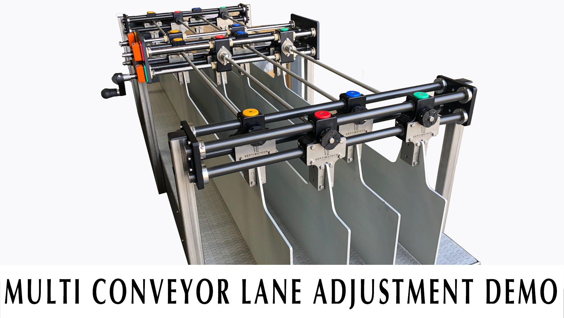 Multi Lane Guide Rail Adjustment System PMMI Las Vegas 2019